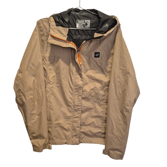 Dutch Bros Other - Dutch Bros Coffee Tan Rain Wind Full Zip Jacket Size Medium Arm Venting